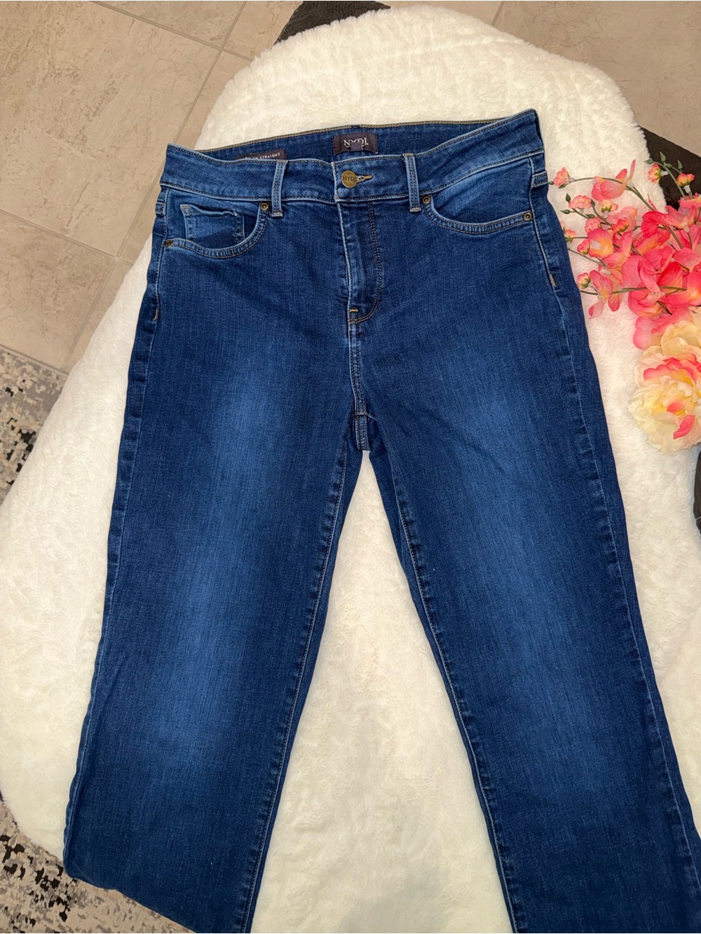 2 x 20$ NYDJ Dark Blue Straight-Leg Jeans Size 8 - Picture 9 of 10